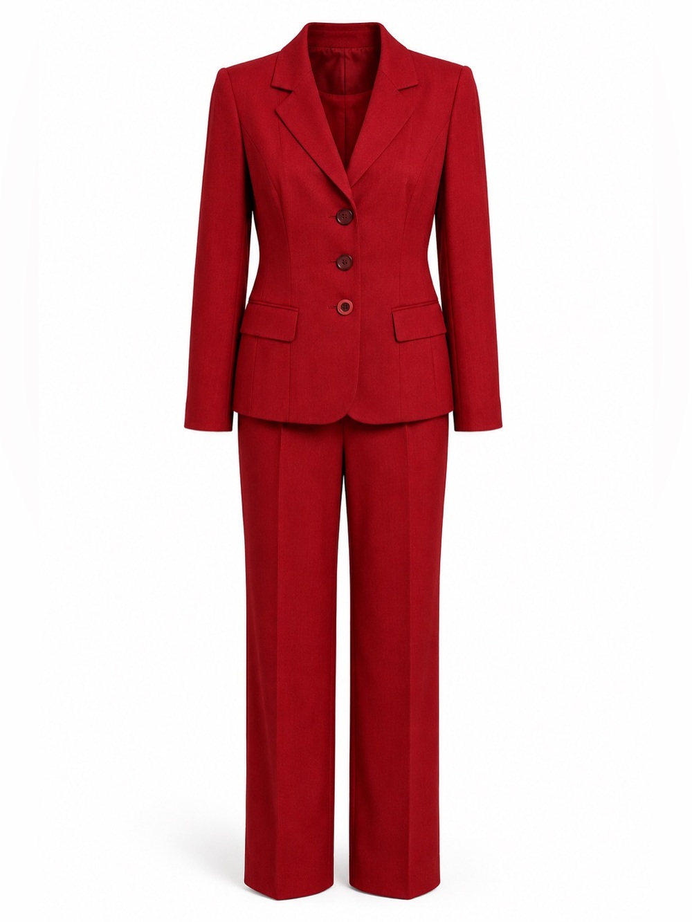 Le Suit Women's Red Two-Piece Blazer & Pant Suit